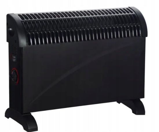 Grzejnik Konwektorowy Konwektor 2000 W Elektryczny Mocny 3 Poziomy Czarny