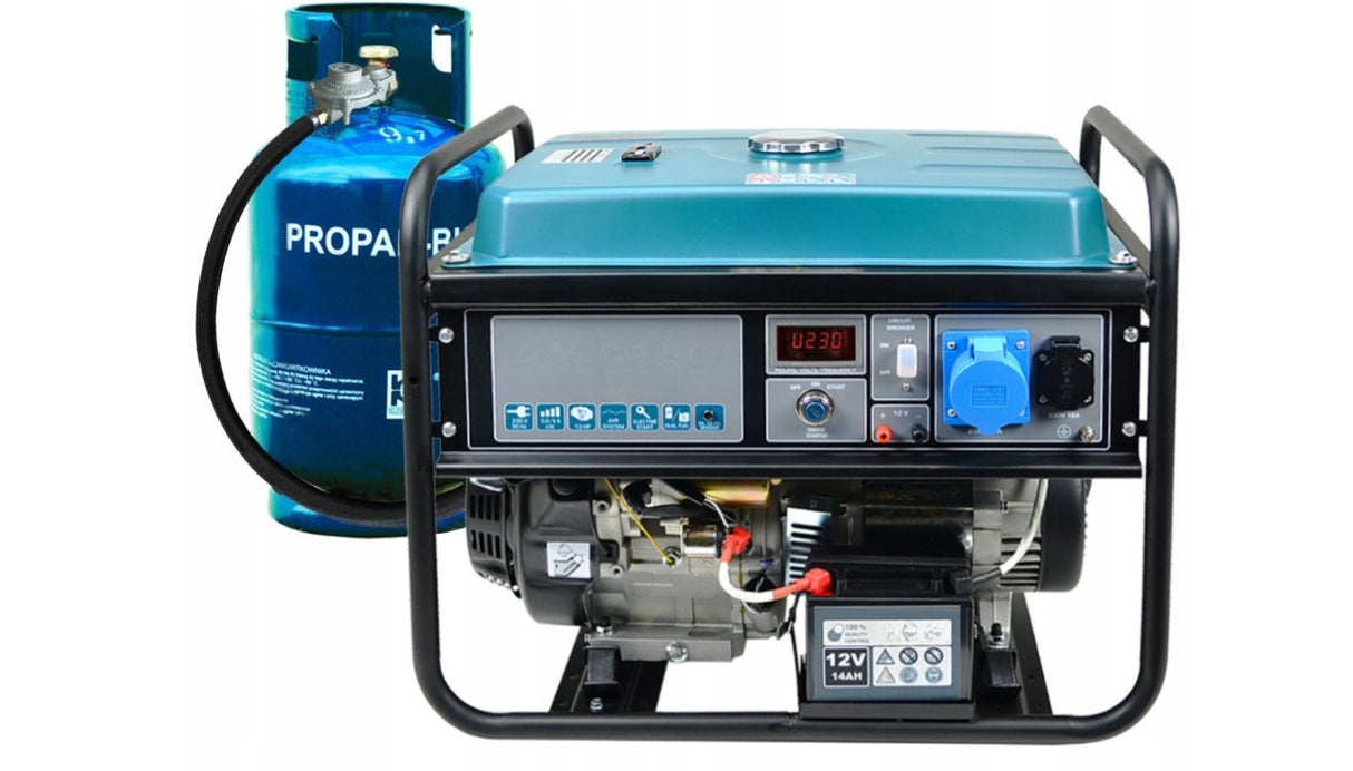 Agregat Prądotwórczy Jednofazowy DUAL FUEL LPG Benzyna 230V 5,5kW AVR