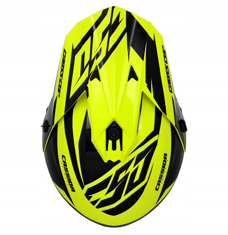 Kask Motocyklowy Cassida Cross CUP/TWO HI VIS Zielony Crossowy XS