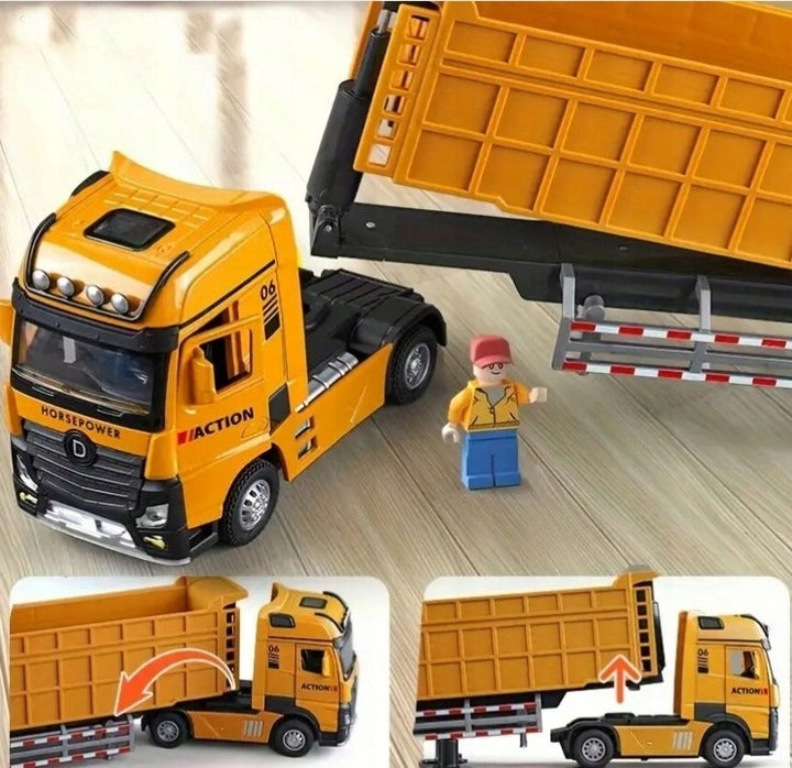 Samochód Ciężarowy Ciężarówka Laweta Tir Metal Dźwięk i Światło Wywrotka