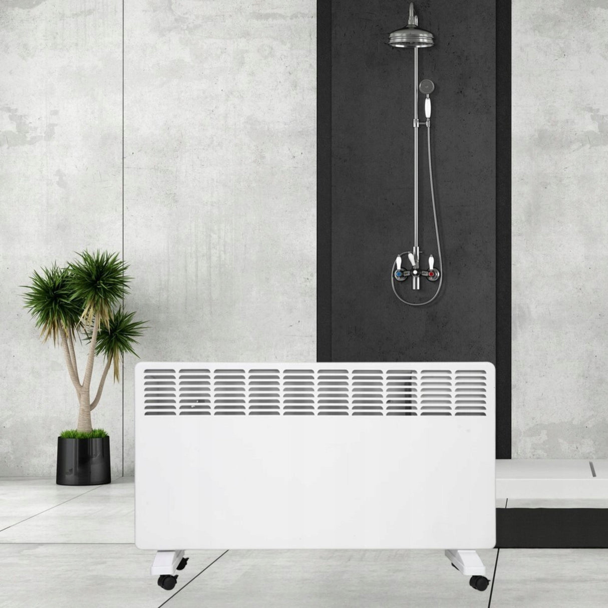 Grzejnik Elektryczny Konwektorowy z Termostatem Dotykowy WiFi Biały 2000W