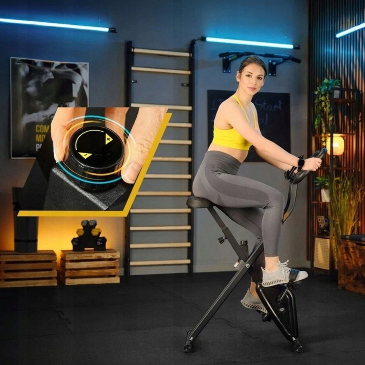 Rowerek Treningowy Stacjonarny Składany do Ćwiczeń Rower Fitness Pionowy