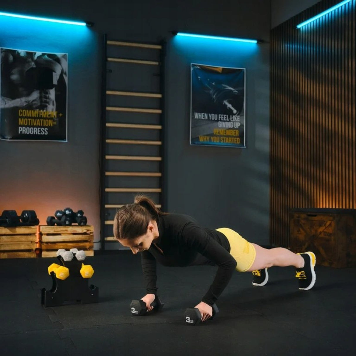 Hantle do Ćwiczeń Ciężarki Fitness Hantelki Zestaw Hantli Ciężarków Stojak