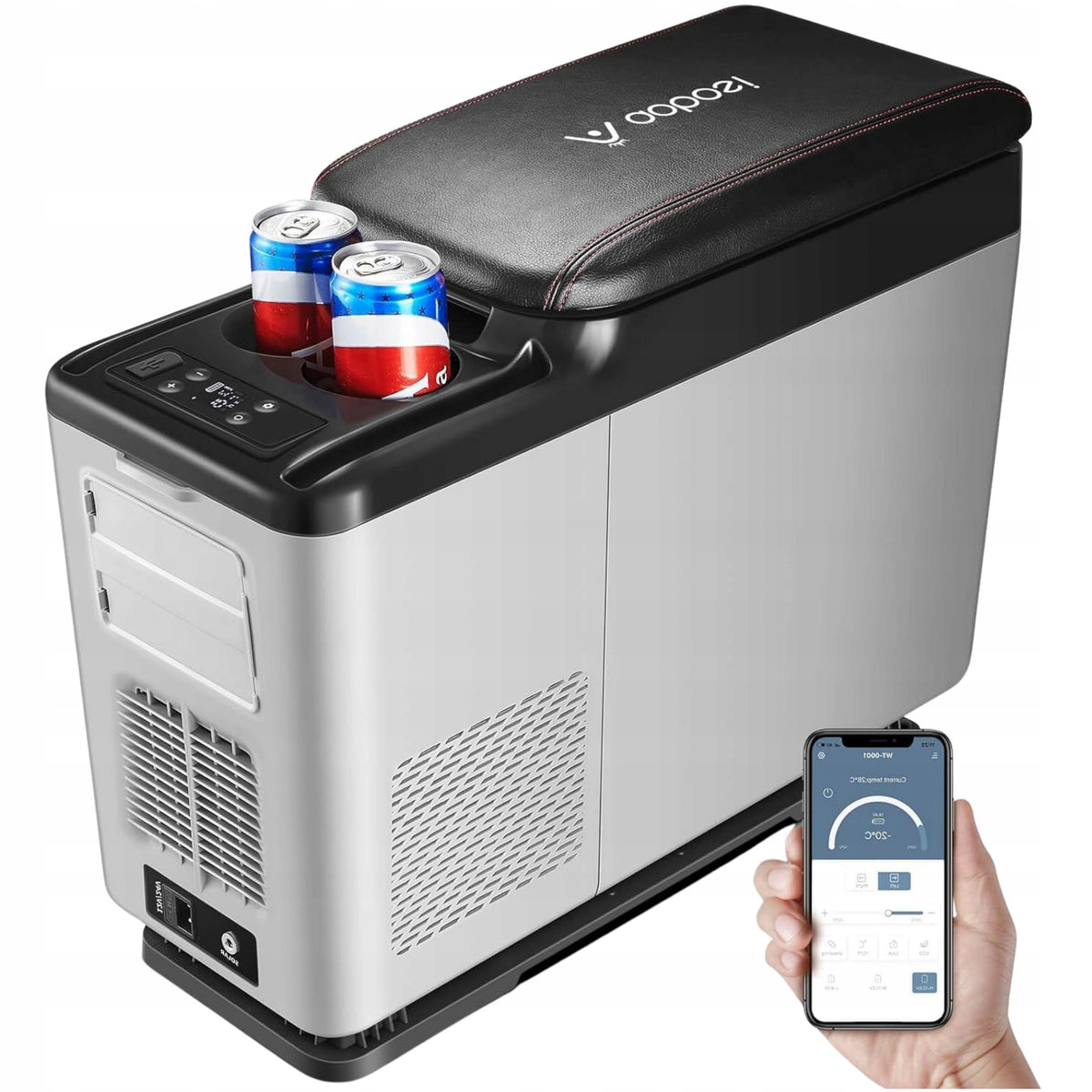 Lodówka Samochodowa do -20°C 15L 12/24 V DC Sterowanie Aplikacją AAOBOSI