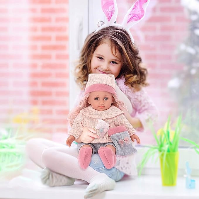 Lalka Edukacyjna z Włosami Baby Born Bobas Duża Akcesoria Zestaw Prezent