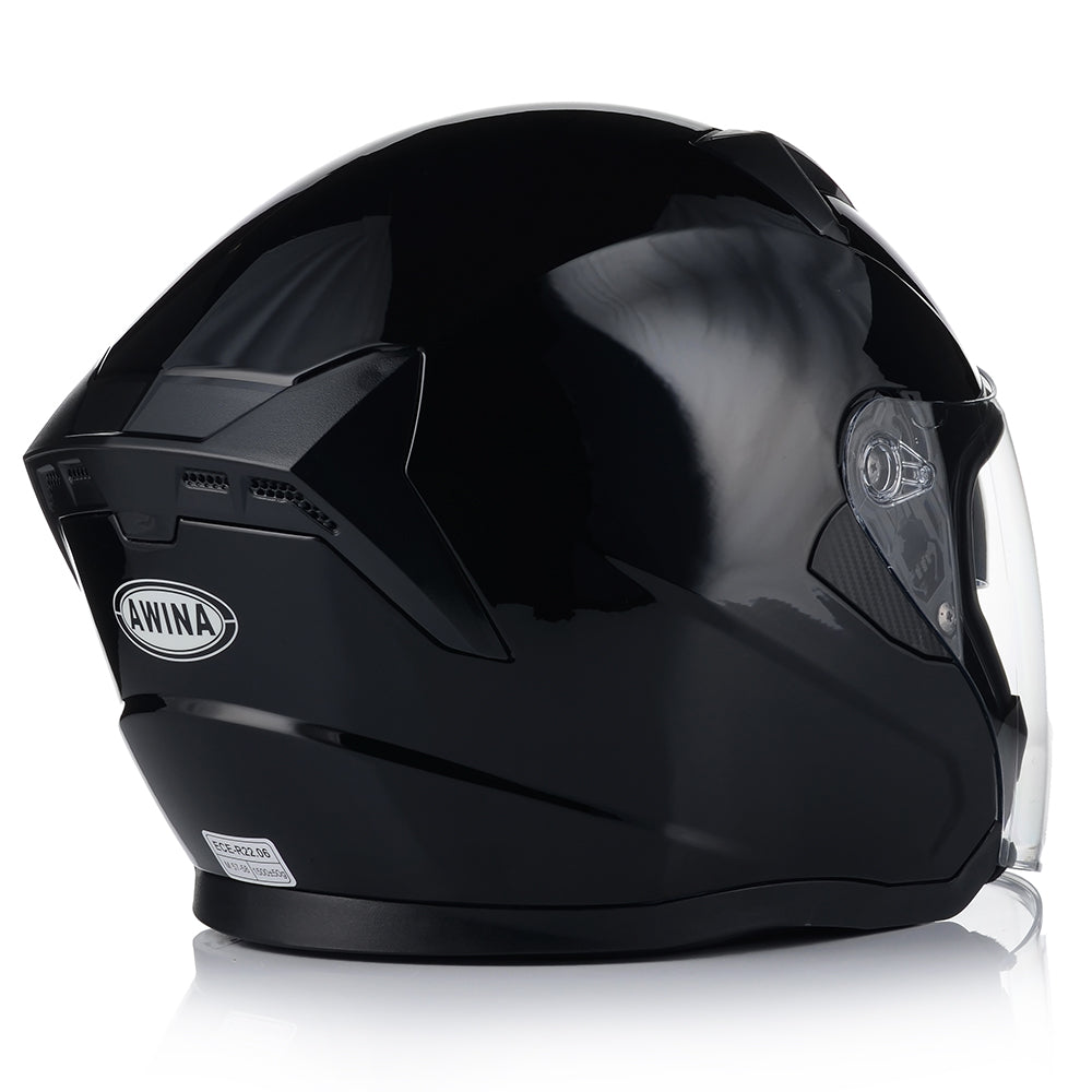 Kask Motocyklowy Otwarty Ochronny Chopper Skuter Czarny Połysk Rozmiar S