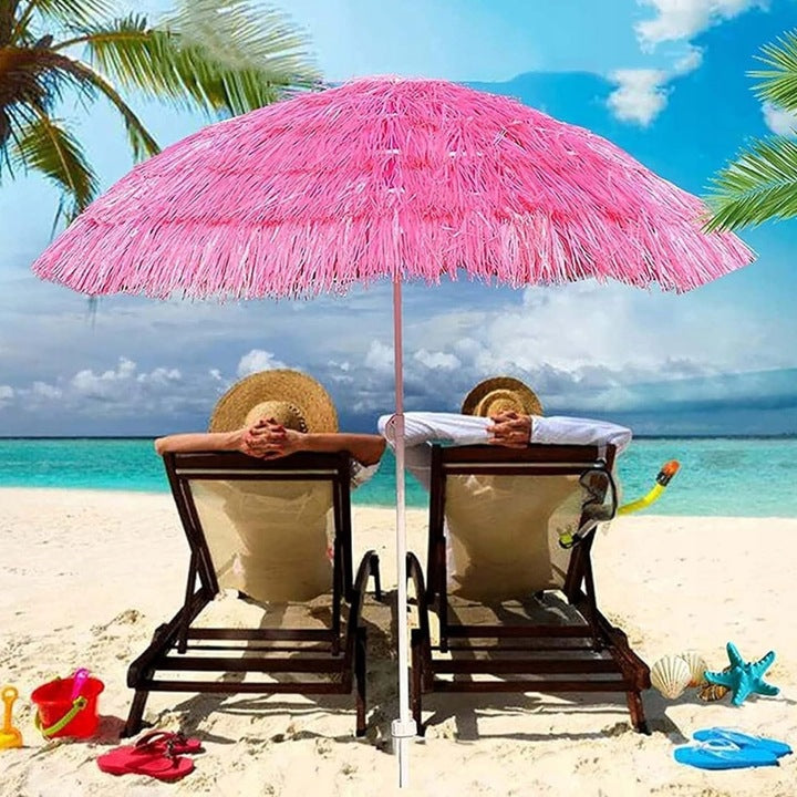 Parasol Plażowy Duży Ogrodowy Hawajski Łamany Taras Plaża 150 Cm RÓŻOWY