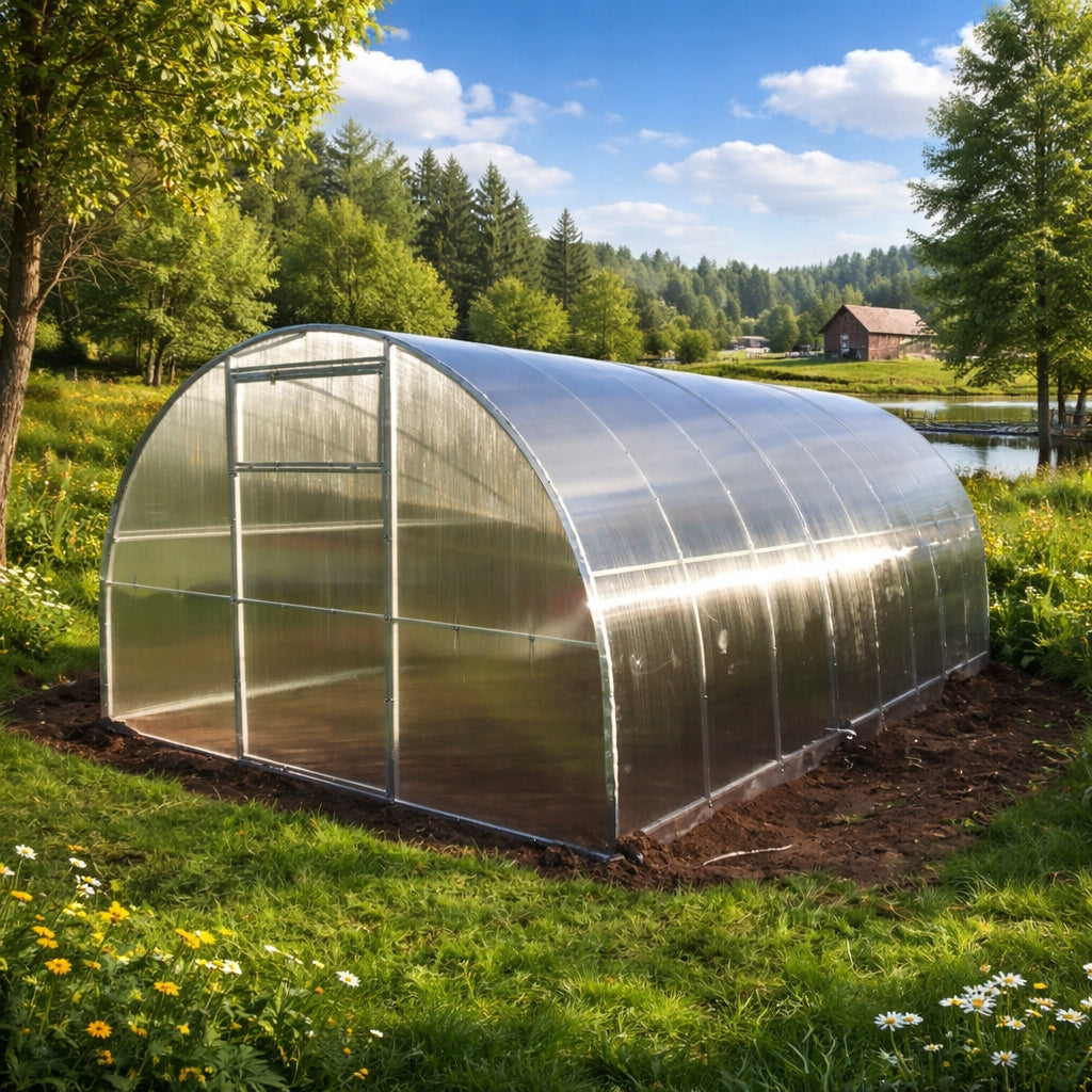 Szklarnia z Poliwęglanu Komorowego Grubości 4mm Lux Nano Bezbarwny 3x12x2m