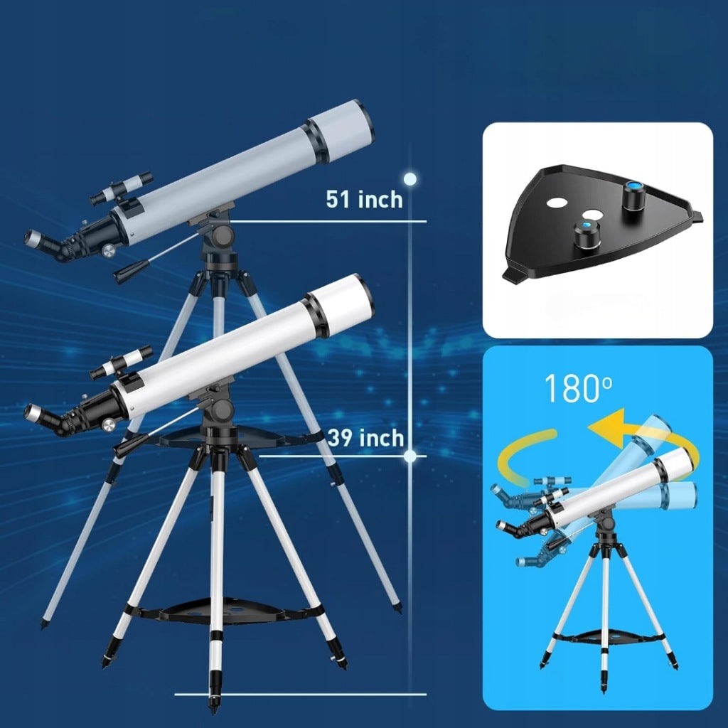 Teleskop Astronomiczny Alkinshue 70mm 600mm Statyw Plecak Adapter Telefon