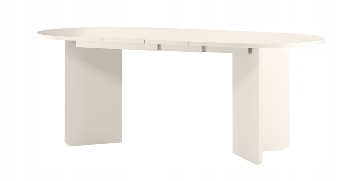 Stół Rozkładany Owalny Dwa Wkłady Powiększające Blat 140-200 x 90cm Kaszmir