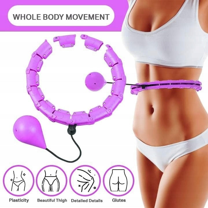 Hula Hoop Z Obciążeniem Fitness Składane 24 Elementy Fioletowe Regulowane