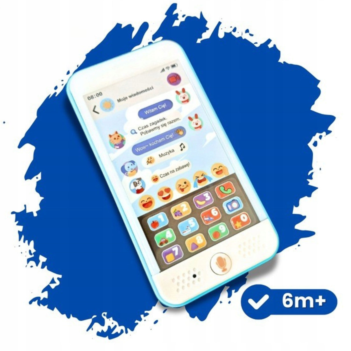 Telefon dla Dzieci Smartfon Interaktywny 100 Dźwięków na Prezent Edukacyjny