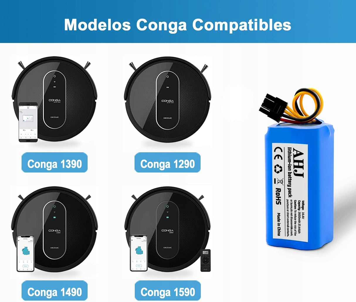 Bateria Zamienna AHJ 14,4 V 2600 mAh Li-Ion z Conga 1290..| UNIWERSALNA!