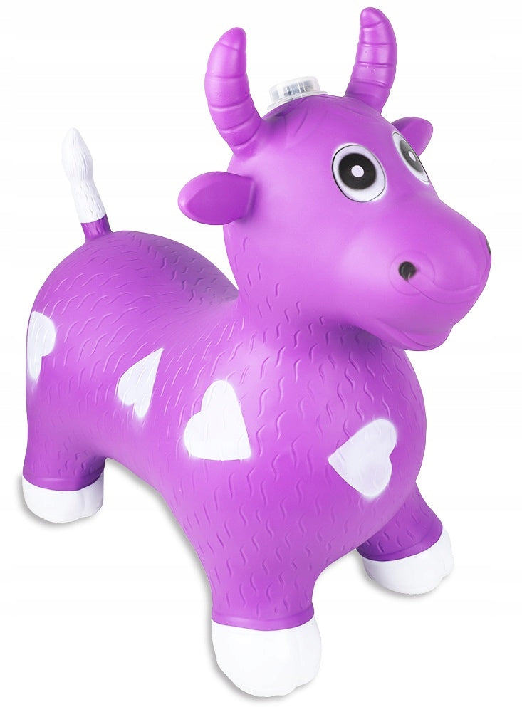 Skoczek do Skakania Krowa Różowa Muzyka Światło Odgłosy 56 cm Gumowy