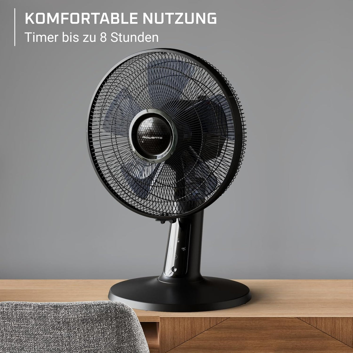 Wentylator Biurkowy Podłogowy Turbo Silence Extreme Rowenta Czarny PanelLED