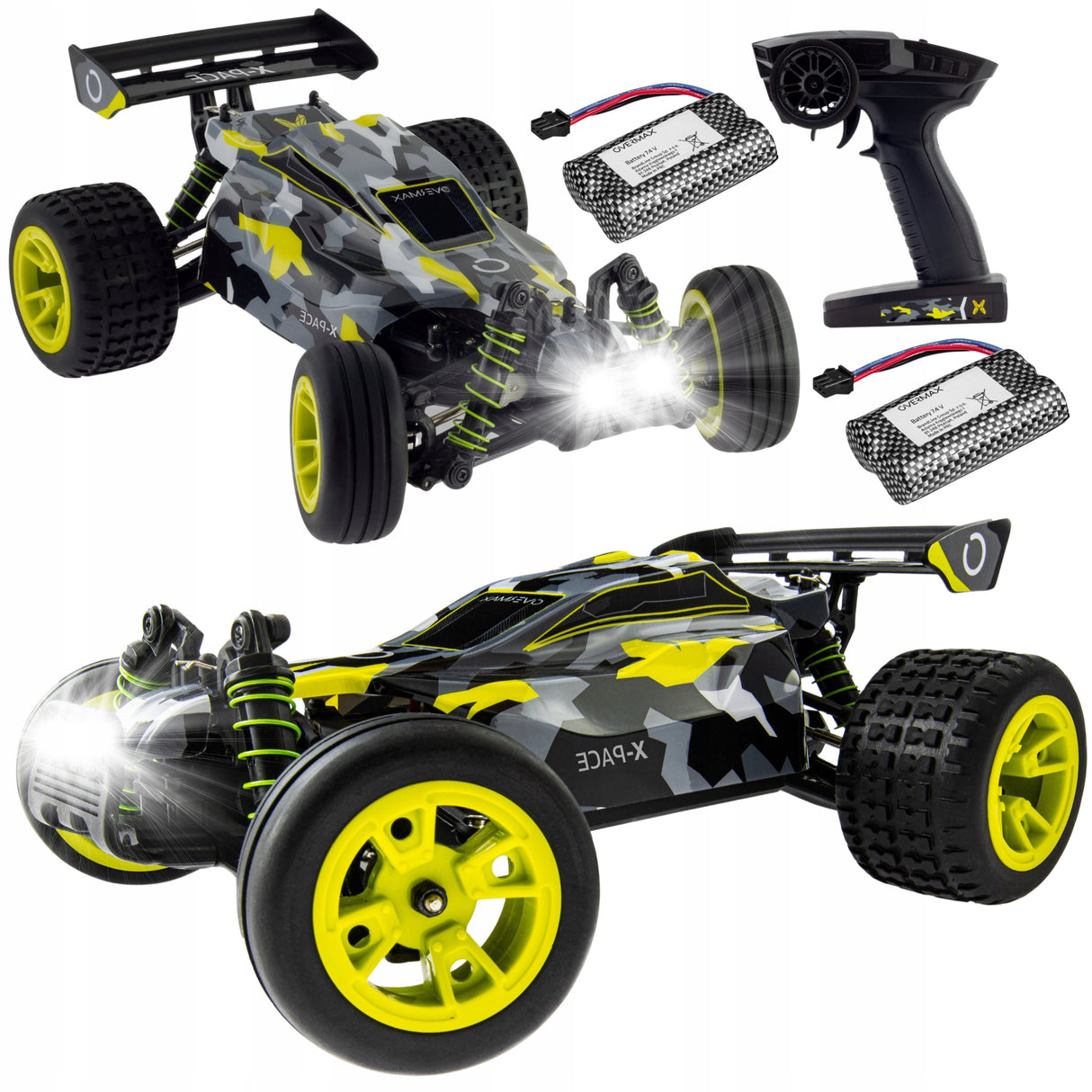 Auto RC Terenowe 4x4 Szybkie LED 2 Baterie 100m Zasięg Skala 1:18 Duży