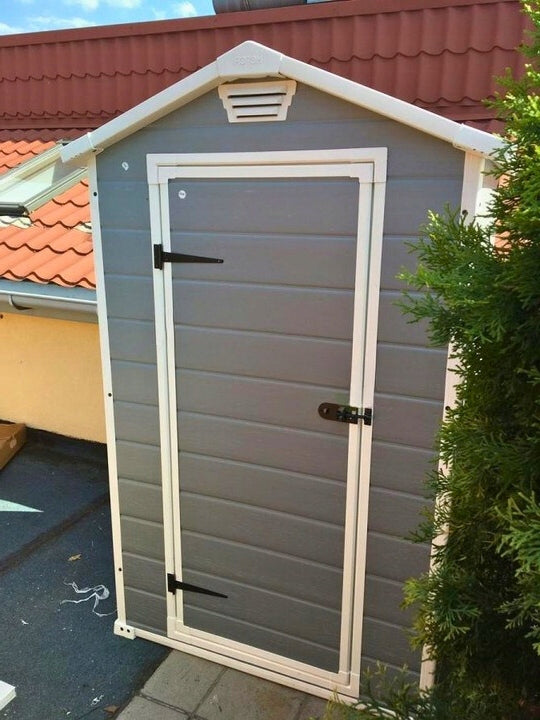 Mały Domek Narzędziowy Solidny Na Ogródek Działkę 4x3 94x128 cm Szaro-Biały
