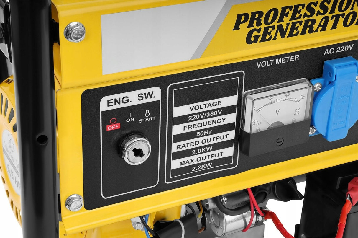Agregat Generator Prądu Trójfazowy Benzyna Przenośny 2200W 230V AVR