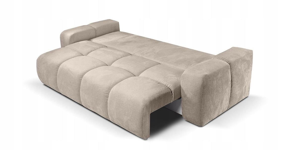 Sofa z Funkcją Spania i Pojemnikiem Beżowa Tkanina Perfect Harmony 59