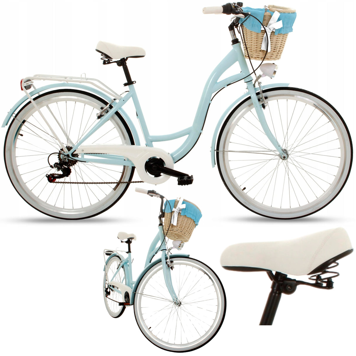 Rower Miejski Damski Lekki Damka SHIMANO 7 WARIANTY Koło 28" Cali