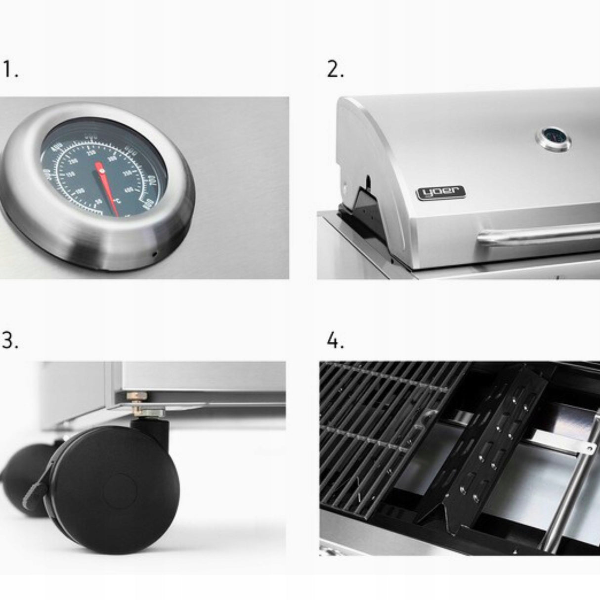 Grill Gazowy Ogrodowy Żeliwny Nierdzewny 4+1 +17,15 kW + Szafa Na Butlę