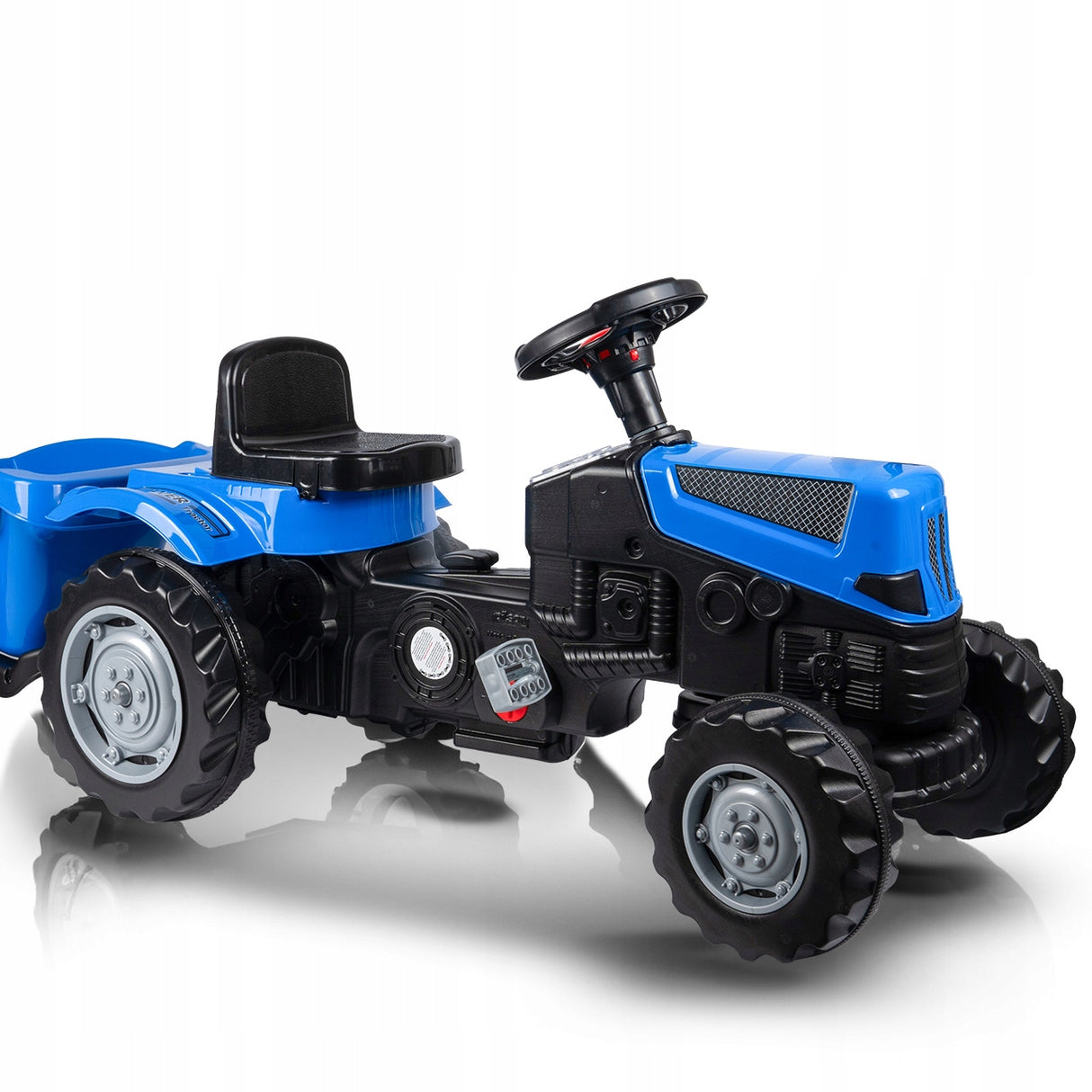 Duży Traktor na Pedały Przyczepa Jeździk dla Dziecka Niebieski TraktorekXXL