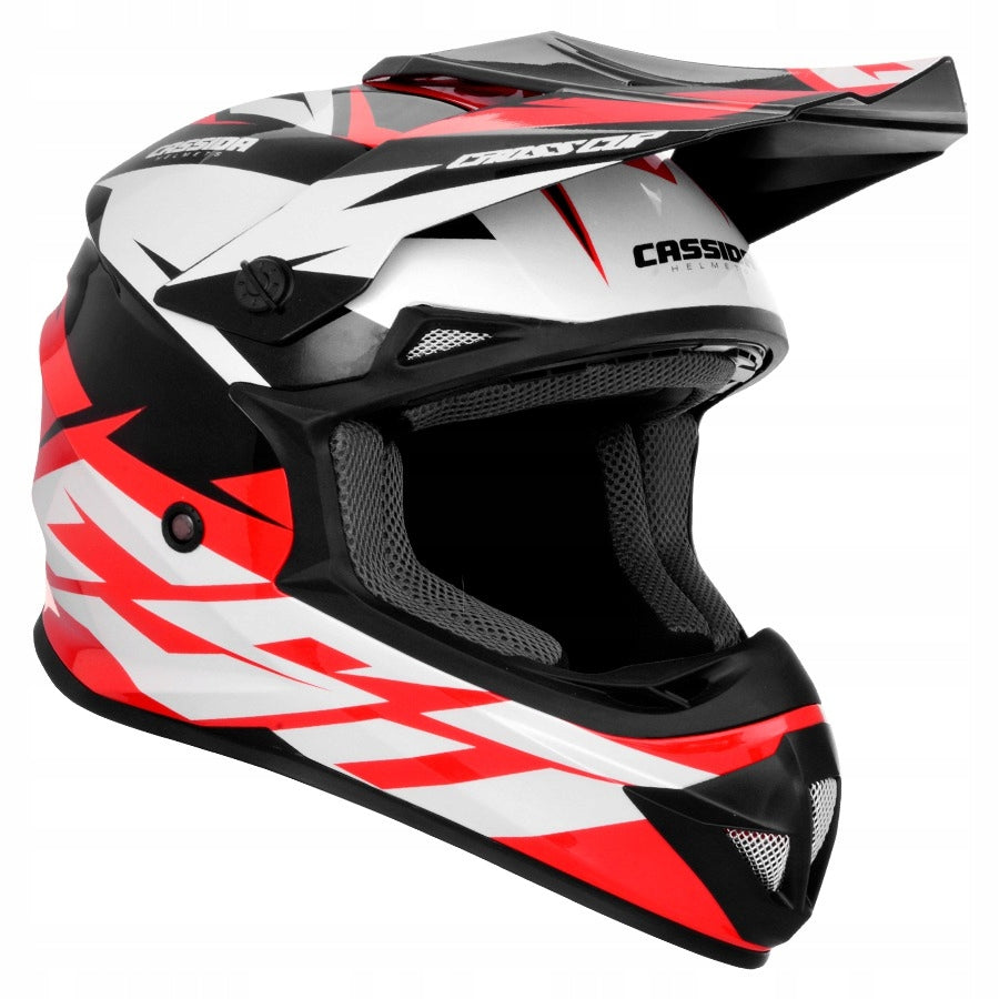 Kask Motocyklowy Cross Cup/Two + Gogle, Kominiarka, Czerwony L