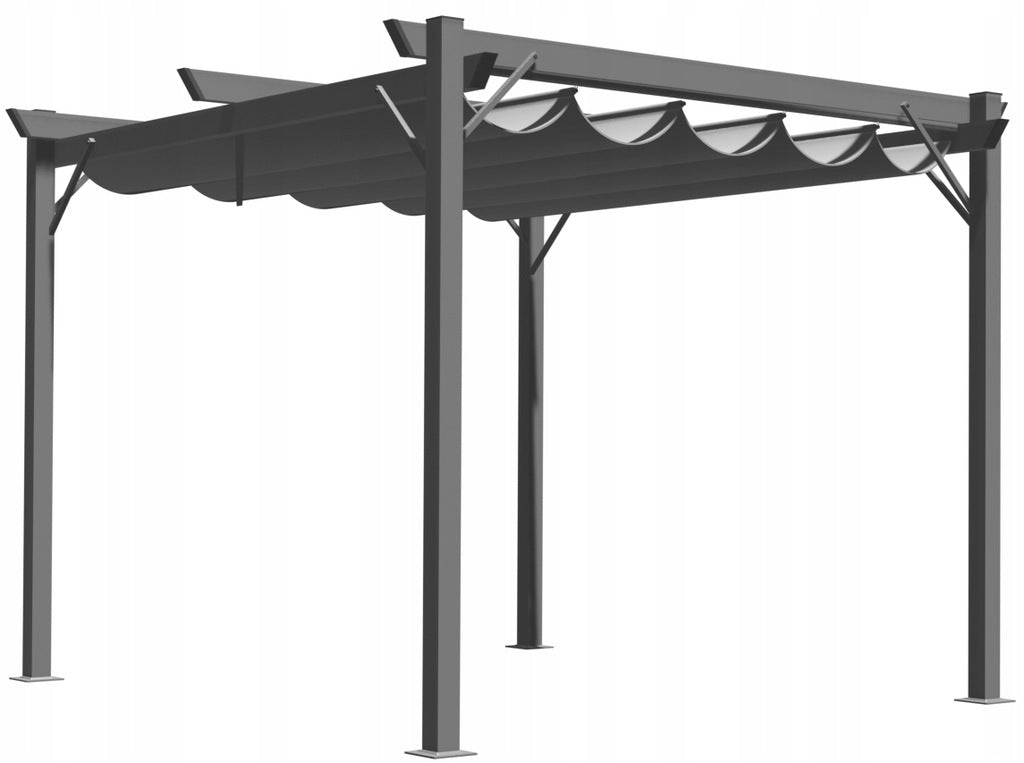 Pergola Ogrodowa Tarasowa Szara Dach Altana Pawilon Dach 3x3 M