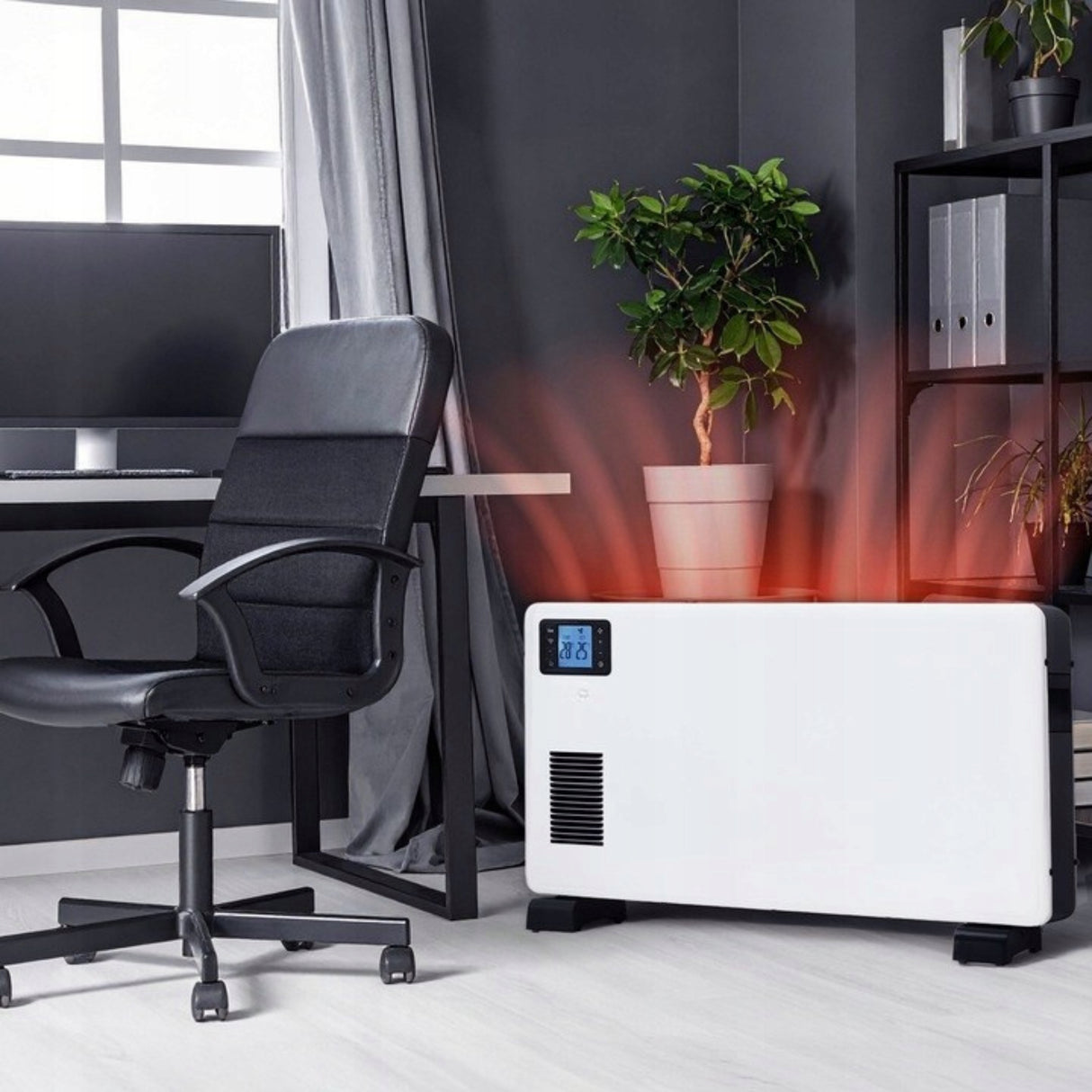 Grzejnik Konwektorowy Elektryczny Energooszczędny Pokojowy WiFi 2300W Biały