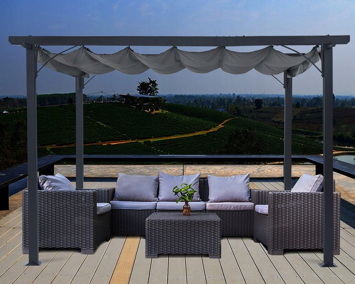 Pergola Ogrodowa Tarasowa Szara Dach Altana Pawilon Dach 3x4 M