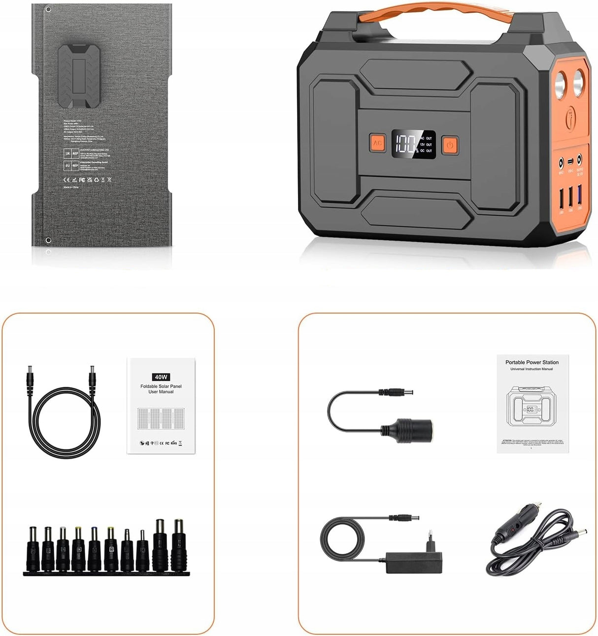 Stacja Zasilania 99Wh 27000mAh 100W Z Panelem Solarnym 40W USB-C L:atarka