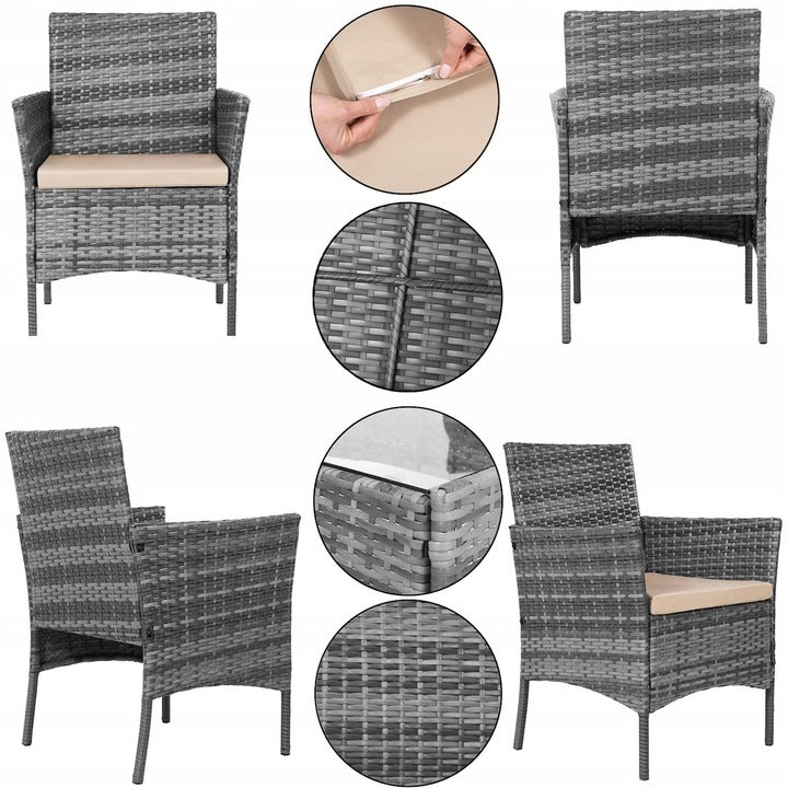 Meble Ogrodowe Zestaw Sofa Stolik Fotele Rattanowe Komplet Mebli Na 5 Osób