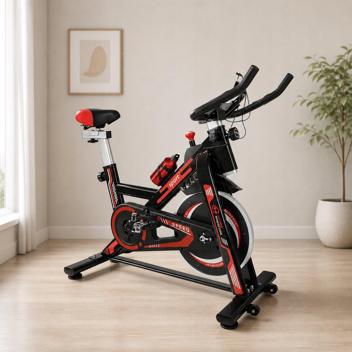 Rower Stacjonarny X24N00C081 Szybki Rozruch Regulowane Siedzisko Black-Red