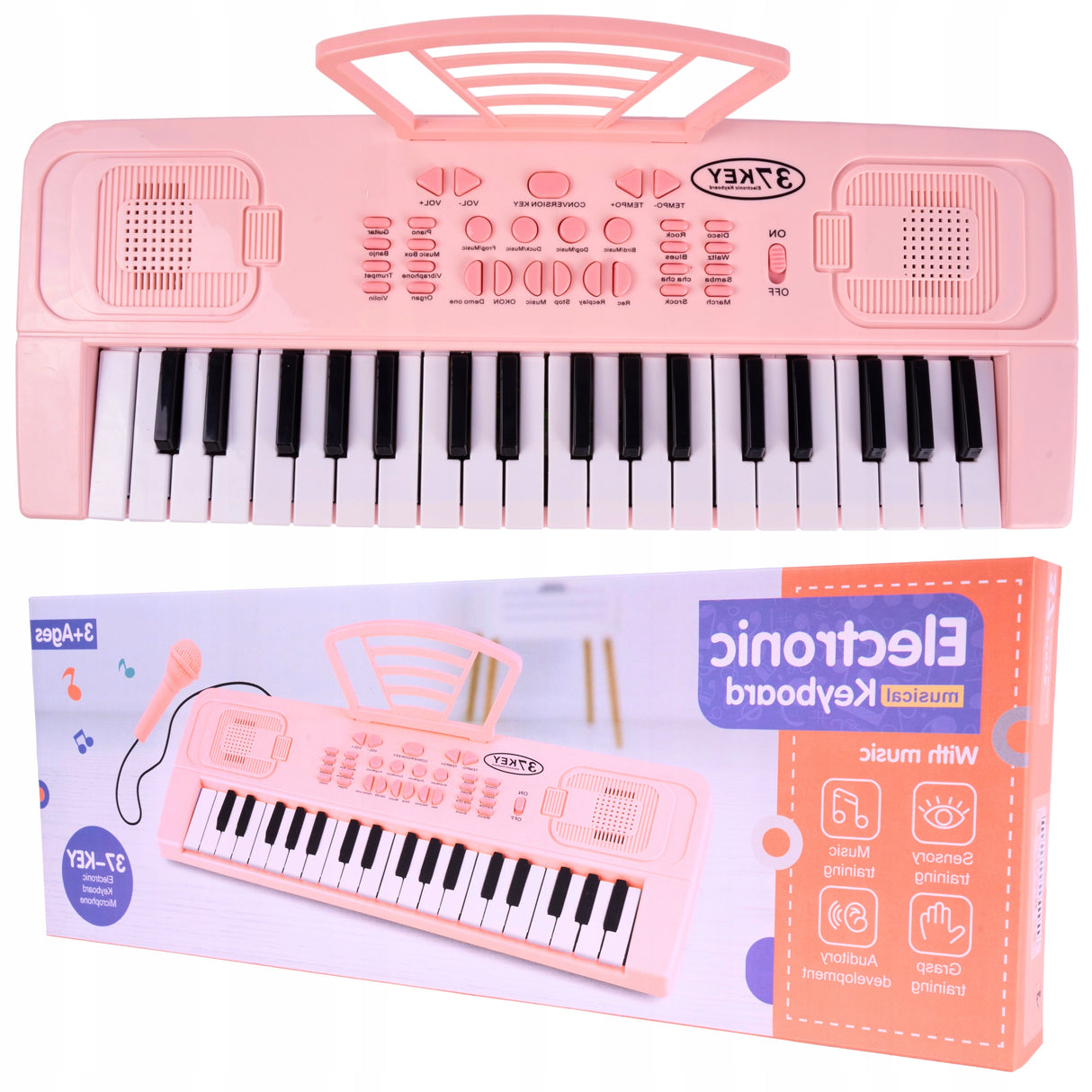 Organy Elektryczne Pianino Keyboard Mikrofon dla Dzieci 37 Klawiszy