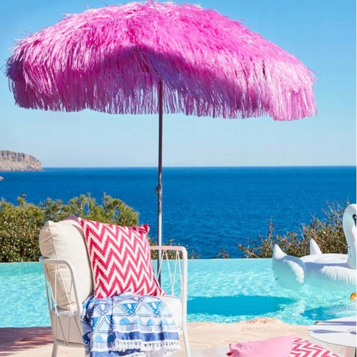 Parasol Plażowy Duży Ogrodowy Hawajski Łamany Taras Plaża 150 Cm RÓŻOWY
