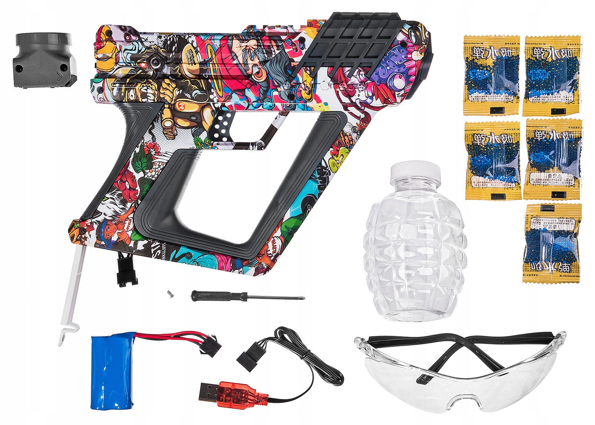Pistolet Elektryczna na Kulki Hydrożelowe Żelowe 7-8mm Graffiti Bezpieczne