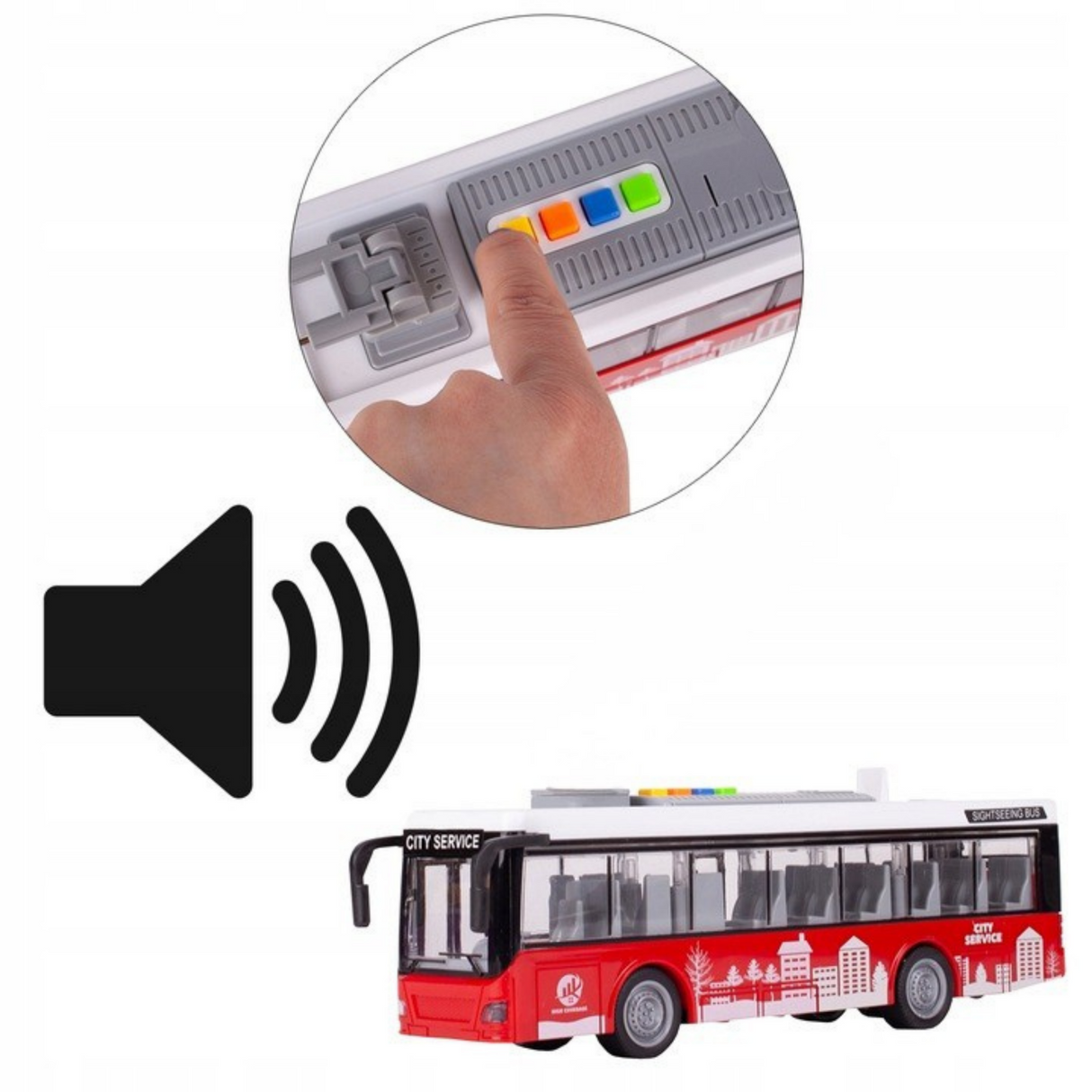 TROLEJBUS AUTOBUS ŚWIATŁA DŹWIĘKI OTWIERANIE DRZWI