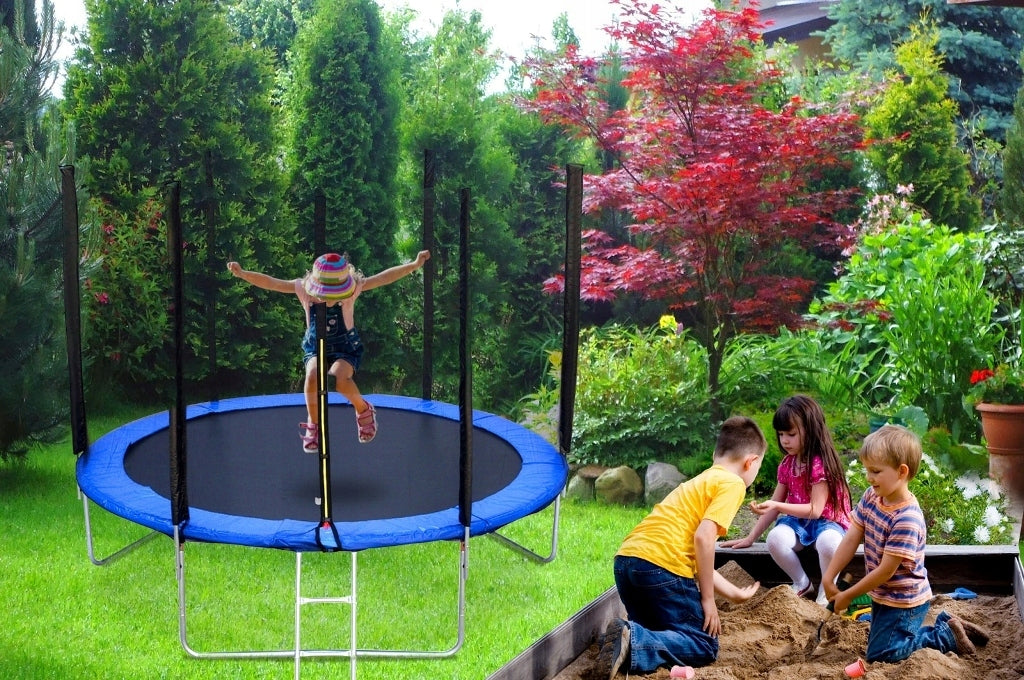 TRAMPOLINA OGRODOWA 10FT 312CM DRABINA R-SPORT (304-312 cm) POVES