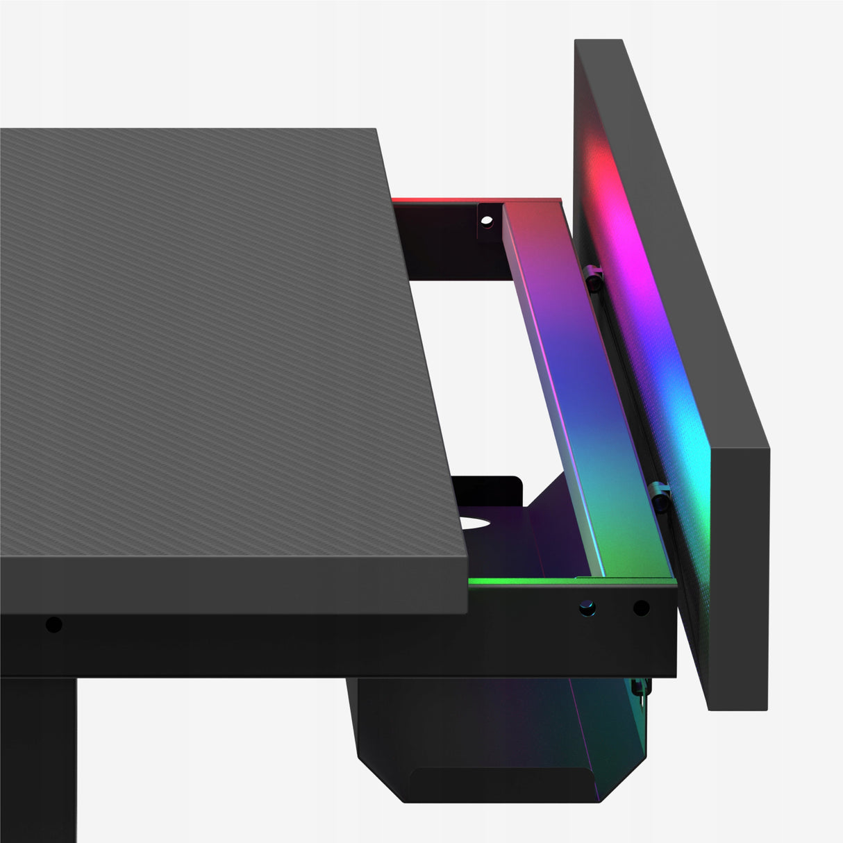 Biurko Gamingowe Elektryczne Regulowane Pilot RGB LED Karbon Czarne 140 cm