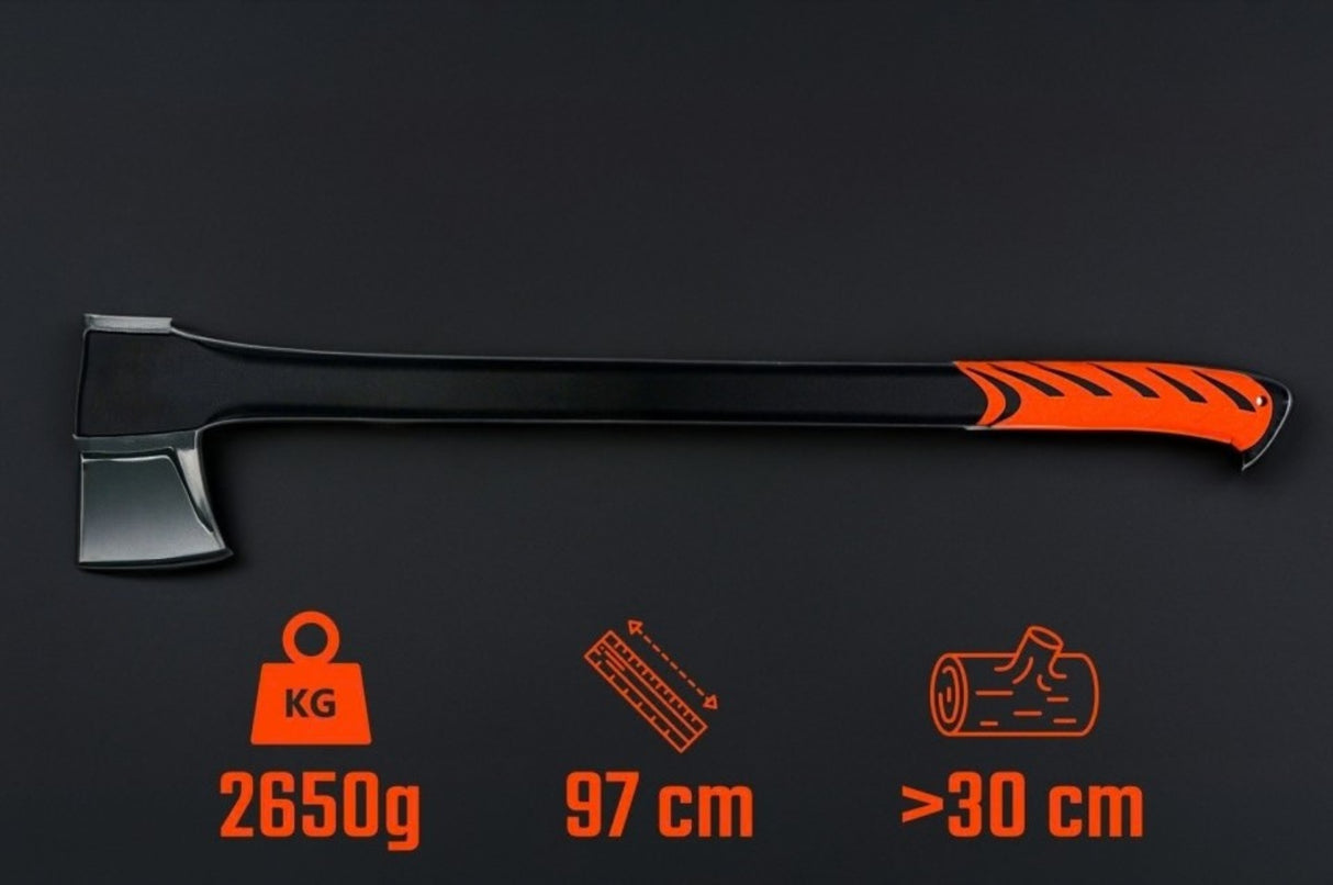 Siekiera Rozłupująca Ostrze XXL do Łupania Drewna 97 cm 2,6 kg Fiberglass