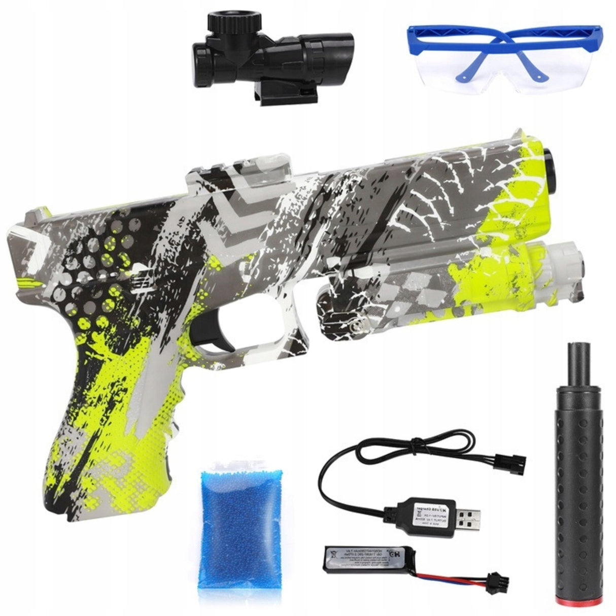 Pistolet Karabin Kulki Żelowe Wodne Orbeez Automat Akumulator Glock Zestaw