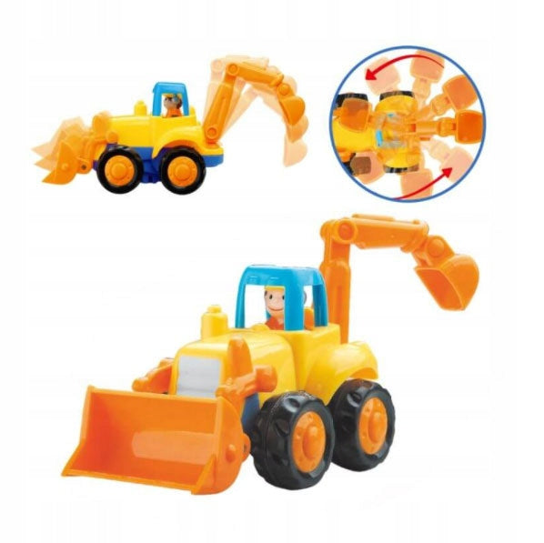 Auta Pojazdy Budowlane Rolnicze Koparka Traktor Autko Wywrotka 4SZT Zestaw