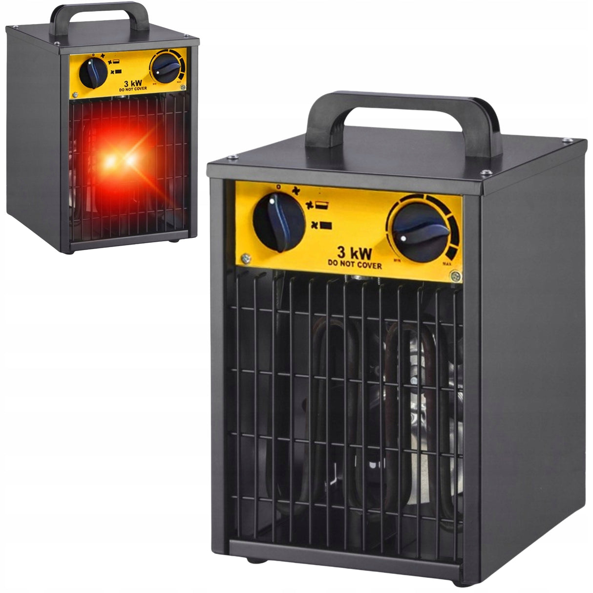 Nagrzewnica Elektryczna Grzejnik Dmuchawa Mocna 3000 W 3kW z Termostatem