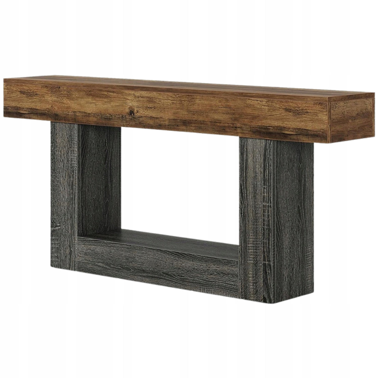 Stolik Konsolowy HOGA-RY240 Brązowy Szary 30x160x82cm Teksturowany