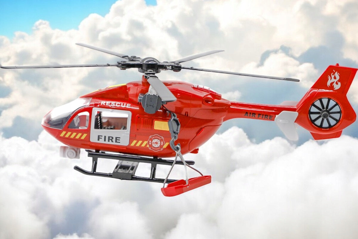 Helikopter Ratunkowy Śmigłowiec Efekty Świetlne Dźwięk Zabawka z Hakiem