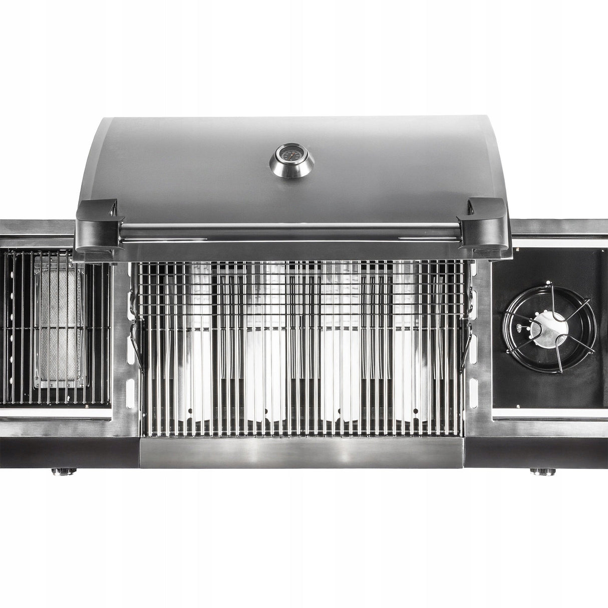 Grill Gazowy Ogrodowy z Kuchenką Boczną 5 Palnikó +Pokrowiec Srebrny 22,5kW