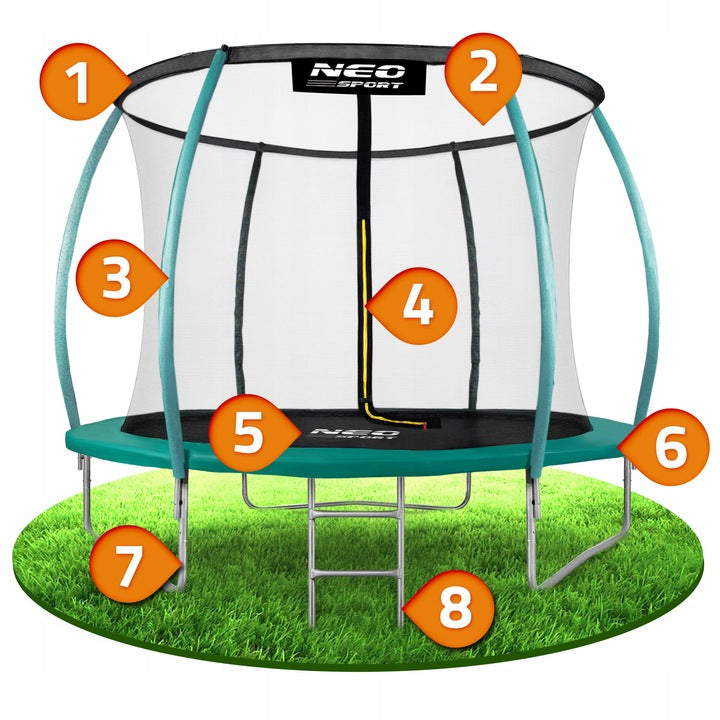 TRAMPOLINA OGRODOWA 304-312cm 10ft NEOSPORT model 2024 Poves