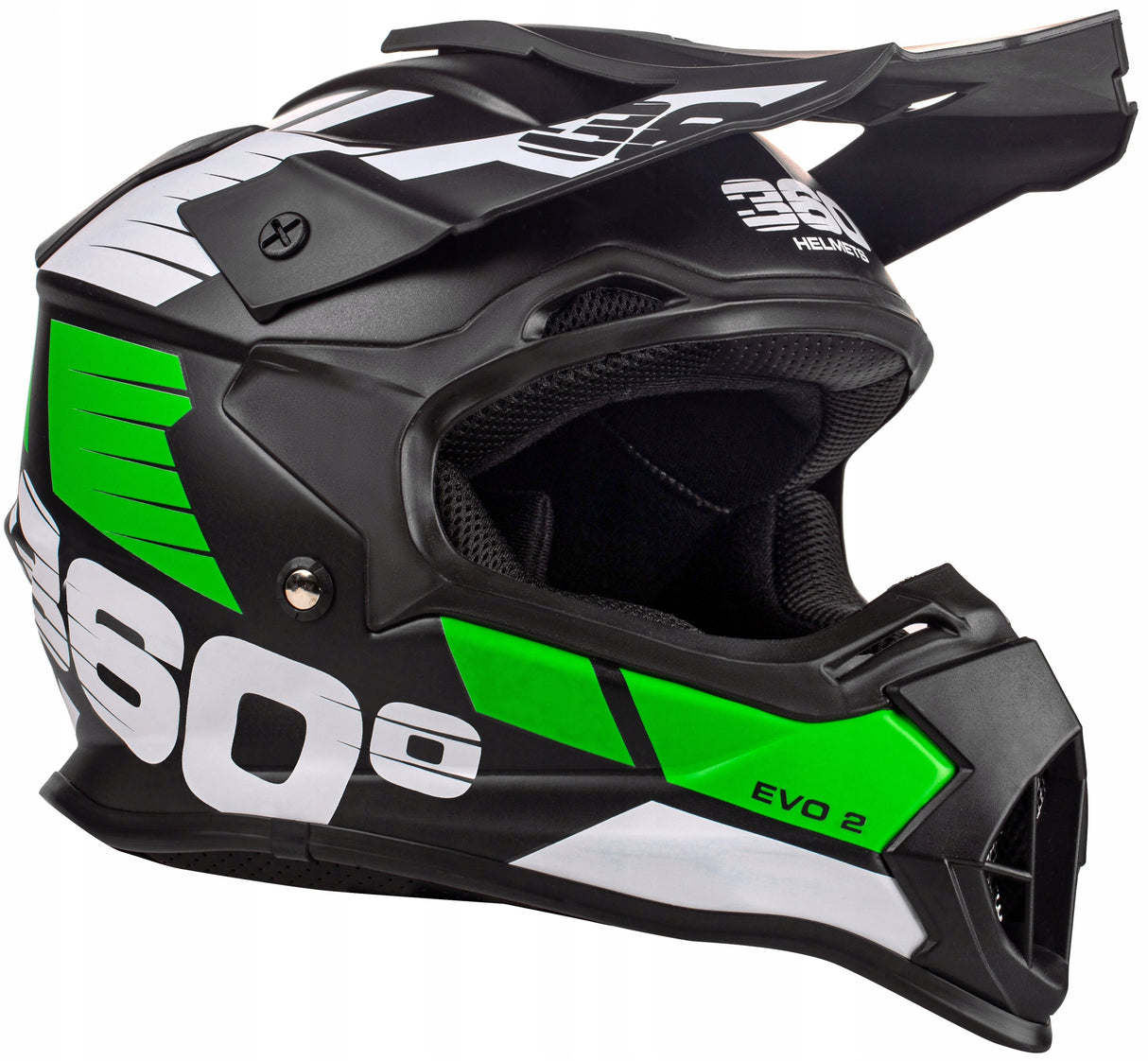 Kask Cross Enduro M Homologacja EU Lekki Deflektor MTB Quad Zielony
