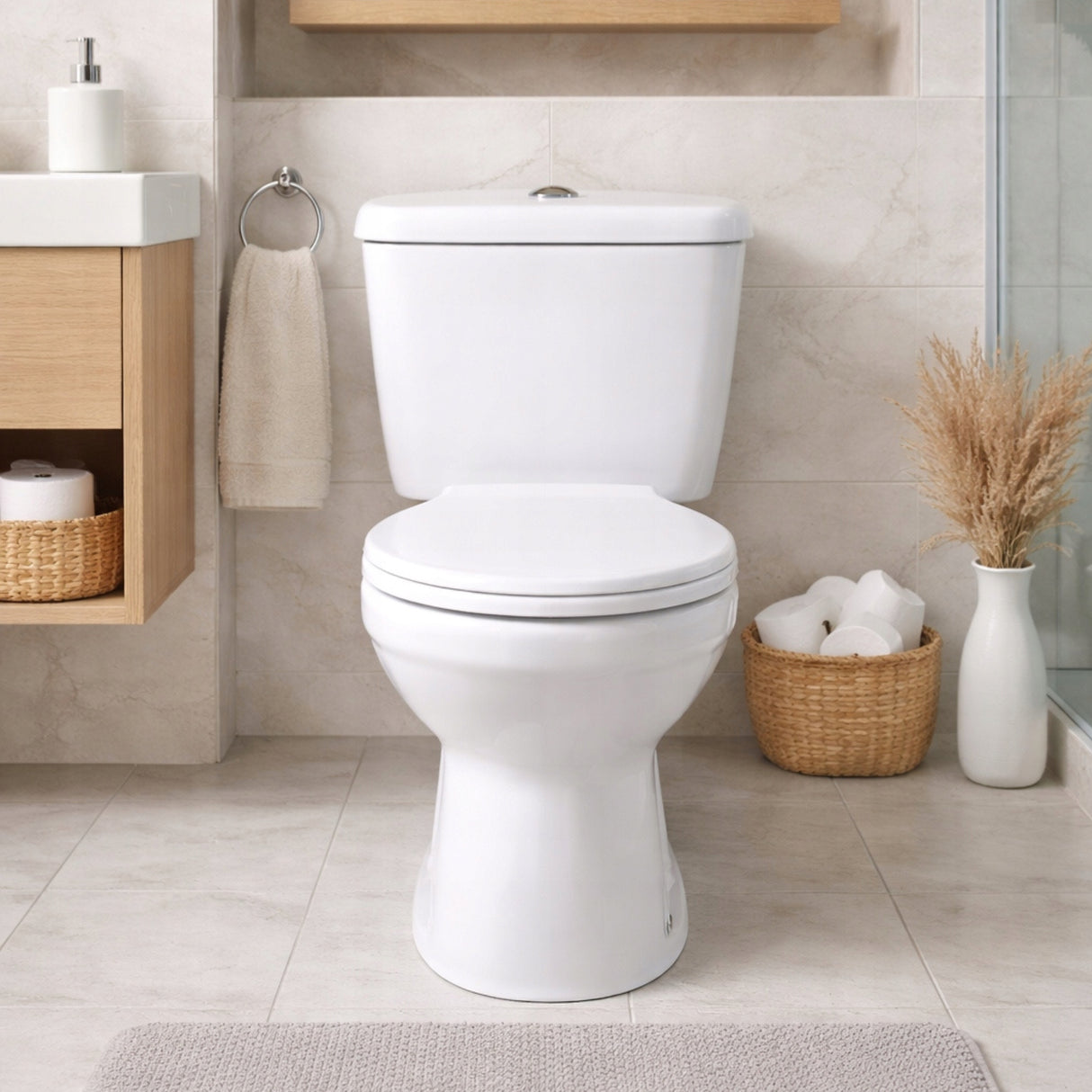 Kompakt WC C-Clear poziomy 64x39x74 cm Średnica Odpływu 101 mm Kolor Biały