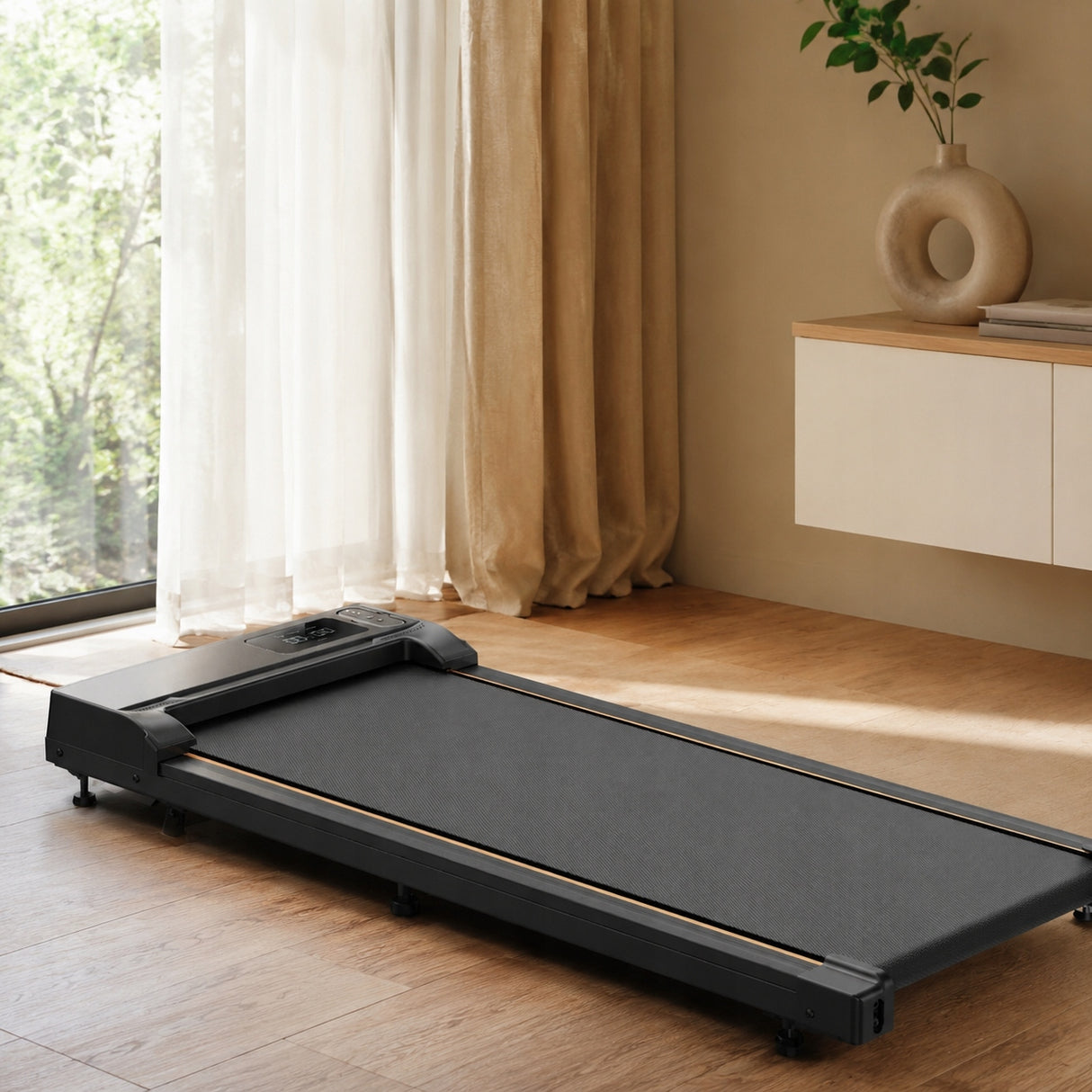 Bieżnia Elektryczna Domowa Lekkie Pochylenie z LED i Pilot WalkingTreadmill